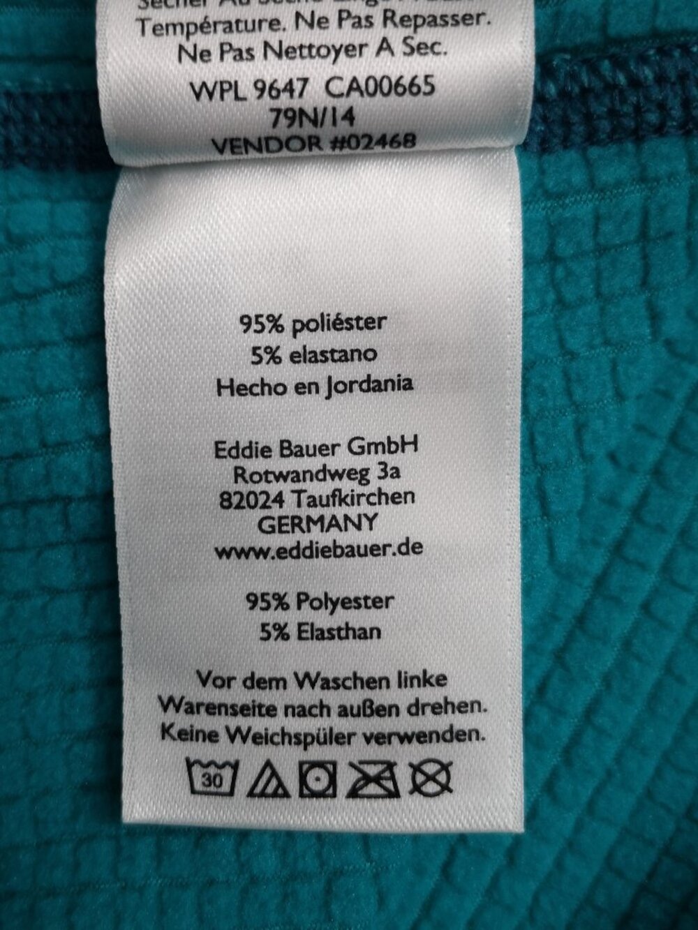 Eddie Bauer Assent Ladies Size Large Teal w/ Navy Fleece Lined Free Heat Polo - Picture 9 of 15